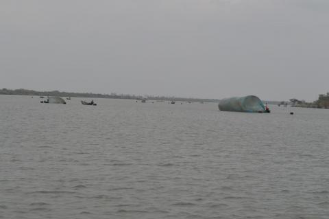 Laying nets in the deltas estuary 